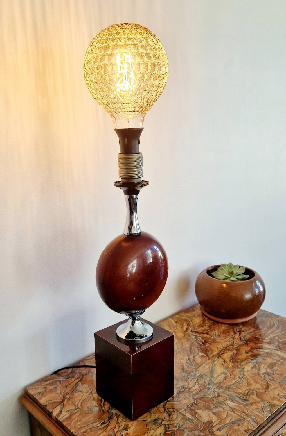Barbier house lamp - Lacquered and chrome-plated metal - 1970s
