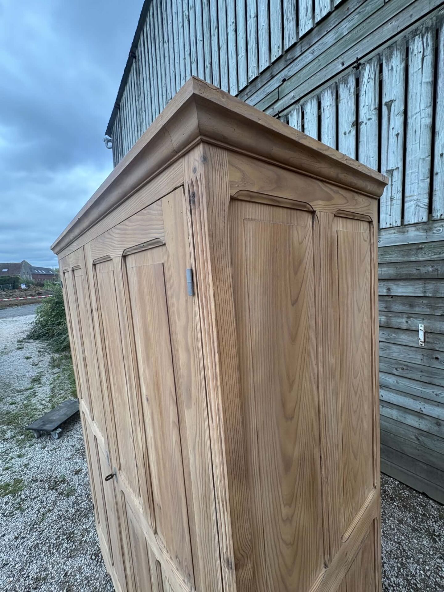 Parisian wardrobe / vintage wardrobe in raw wood