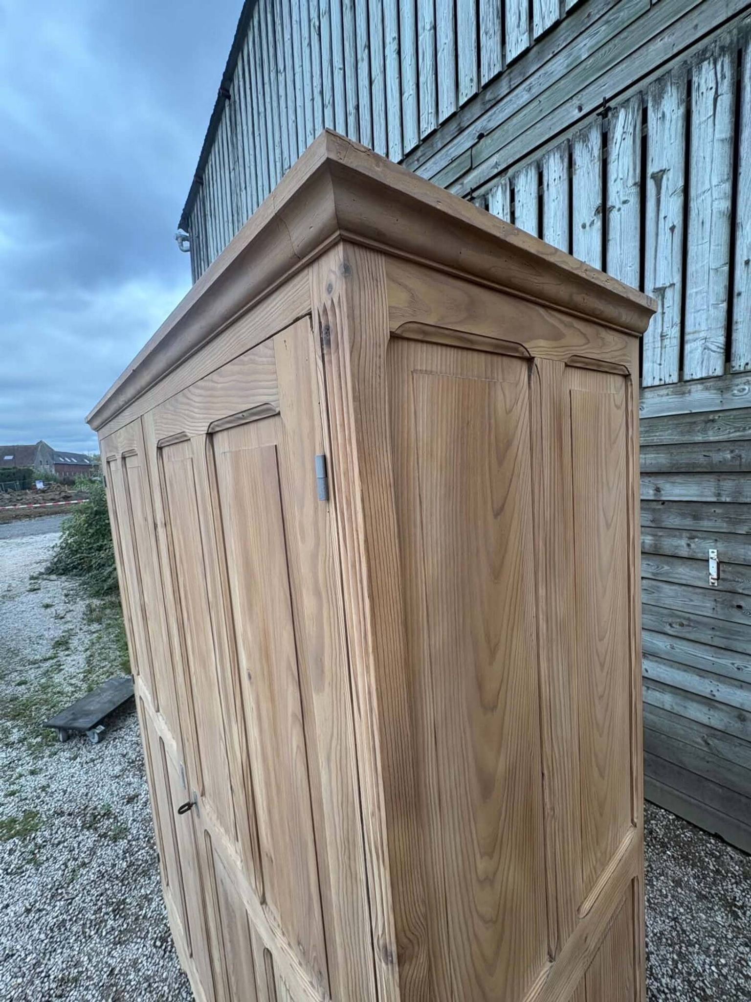 Parisian wardrobe / vintage wardrobe in raw wood
