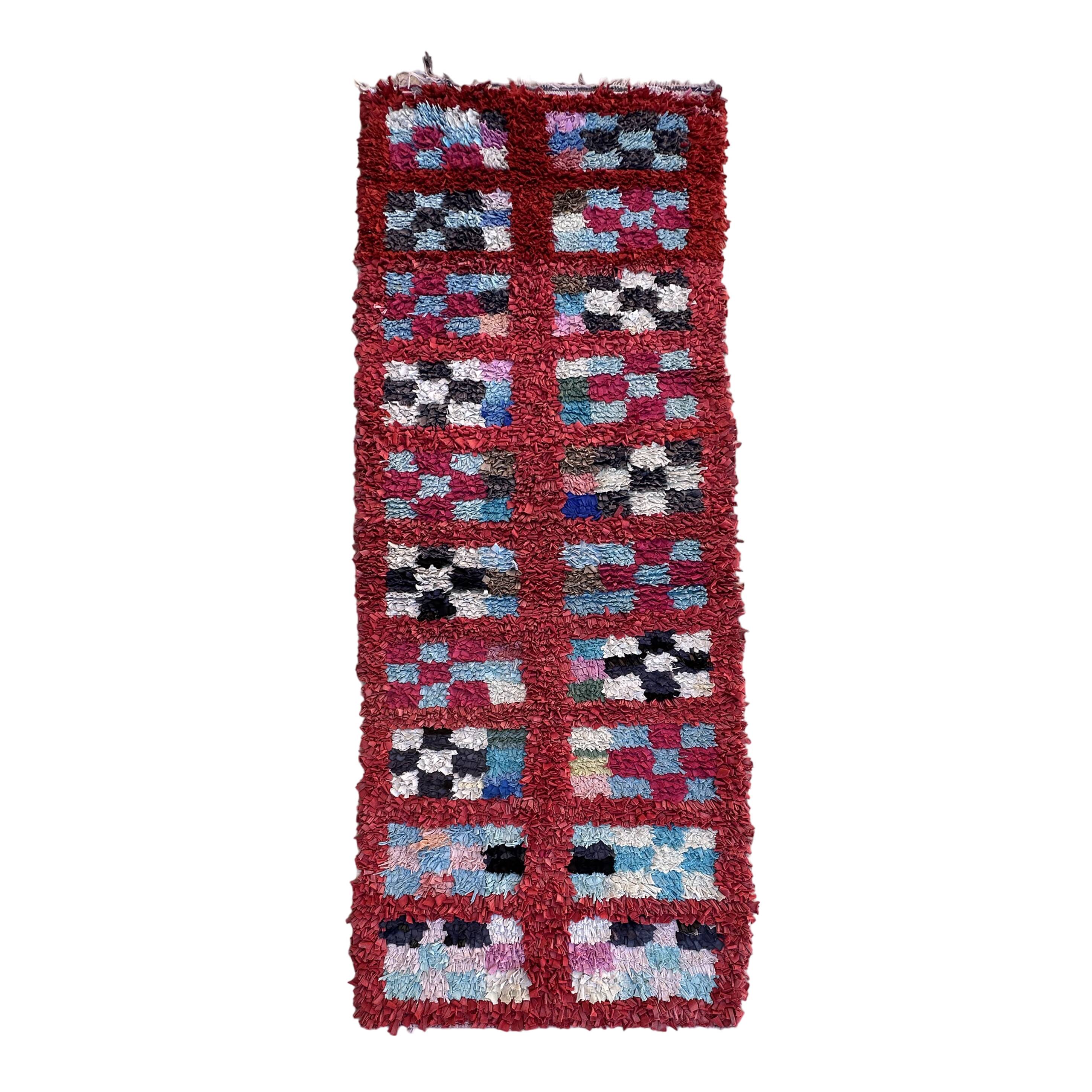 Colorful Boucherouite Moroccan rug - 93 x 245 cm