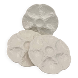 GIEN white earthenware oyster plates, 1960s