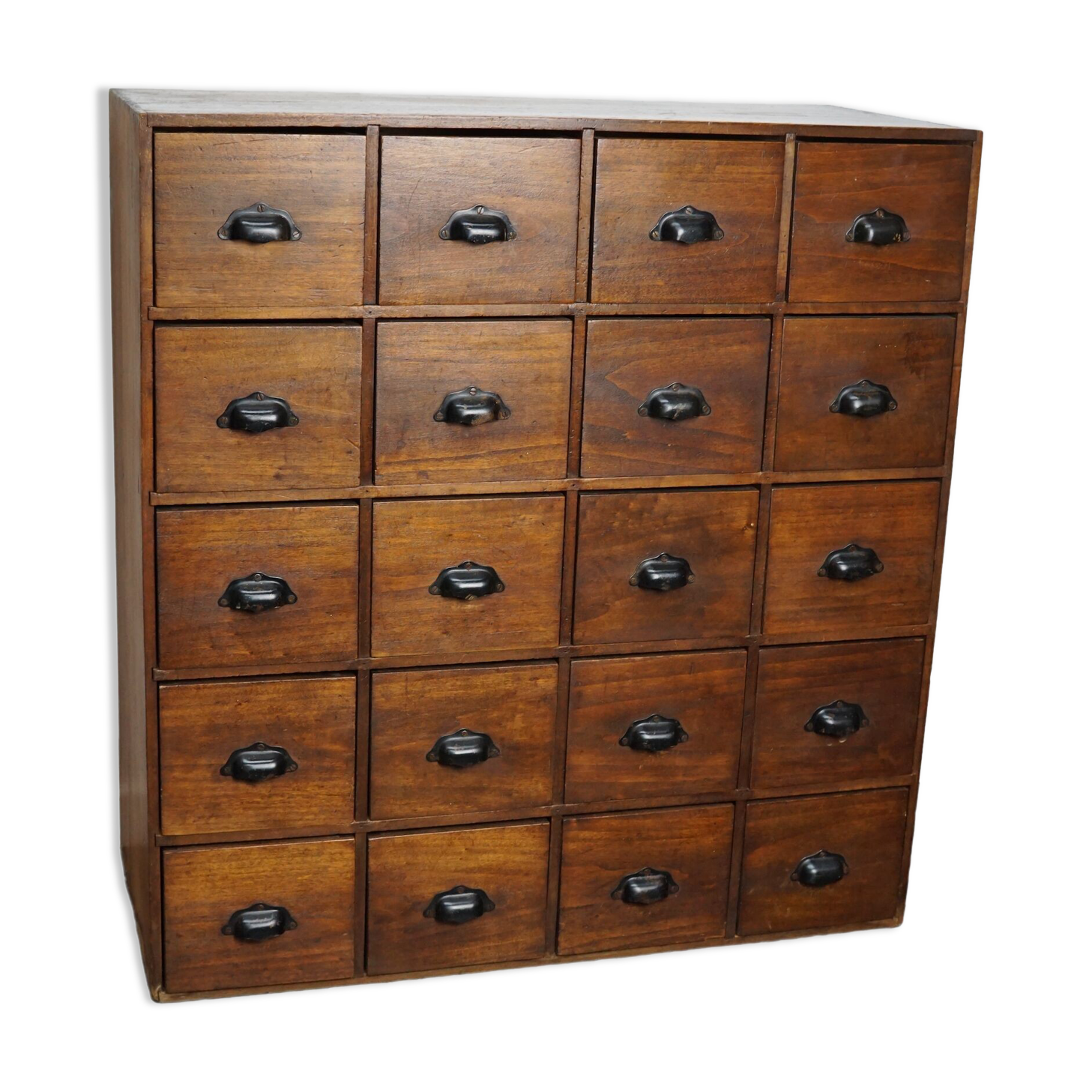 French fruitwood apothecary cabinet, ca 1950s