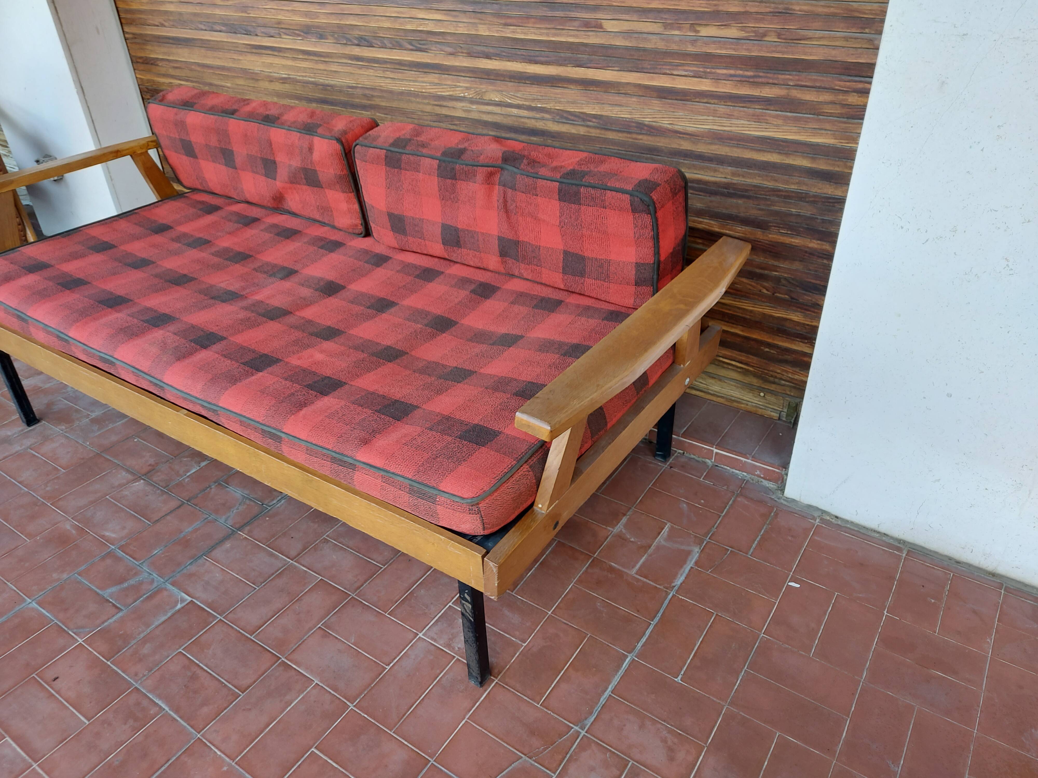 Canapé daybed vintage 50's scandinavian scottish fabrics