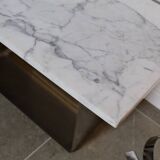 70s marble and aluminum coffee table