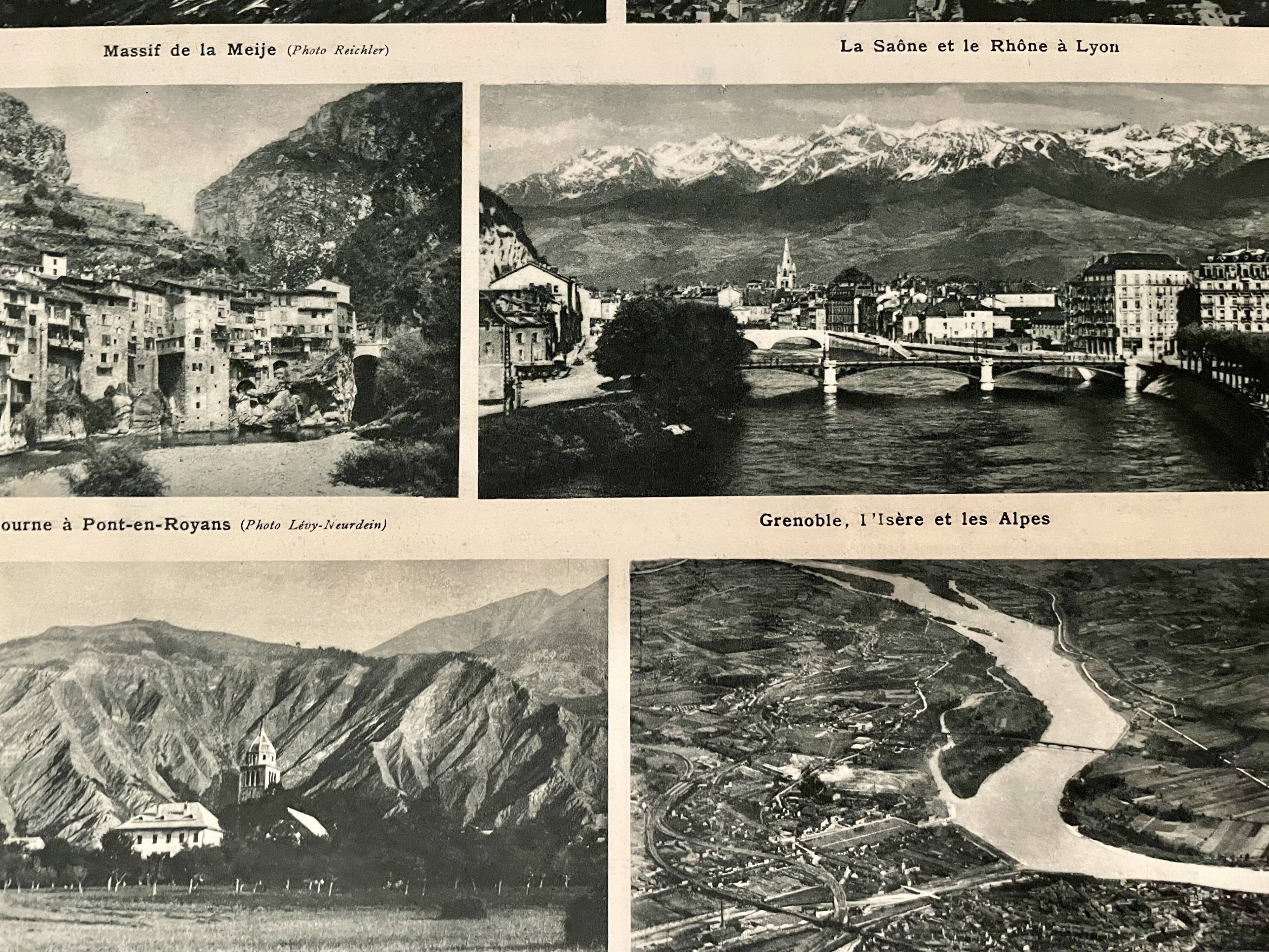 Map of the alps and rhone valley from 1945