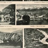 Map of the alps and rhone valley from 1945