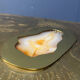 Etched brass and inlaid agate coffee table by Felix De Boussy, Belgium