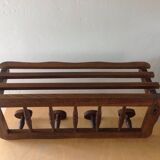 Patère à quatre têtes avec étagère, porte chapeaux/années  50-60