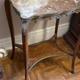 Louis XV Style Side Table with Marble Top - Late 19th Century