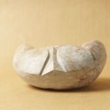 Abstract sculpture stone pink marble contemporary signed