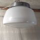 XXL industrial-style opaline globe ceiling light - mid-20th century