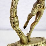 Pair of Commedia Dell Arte Bronze Lamps