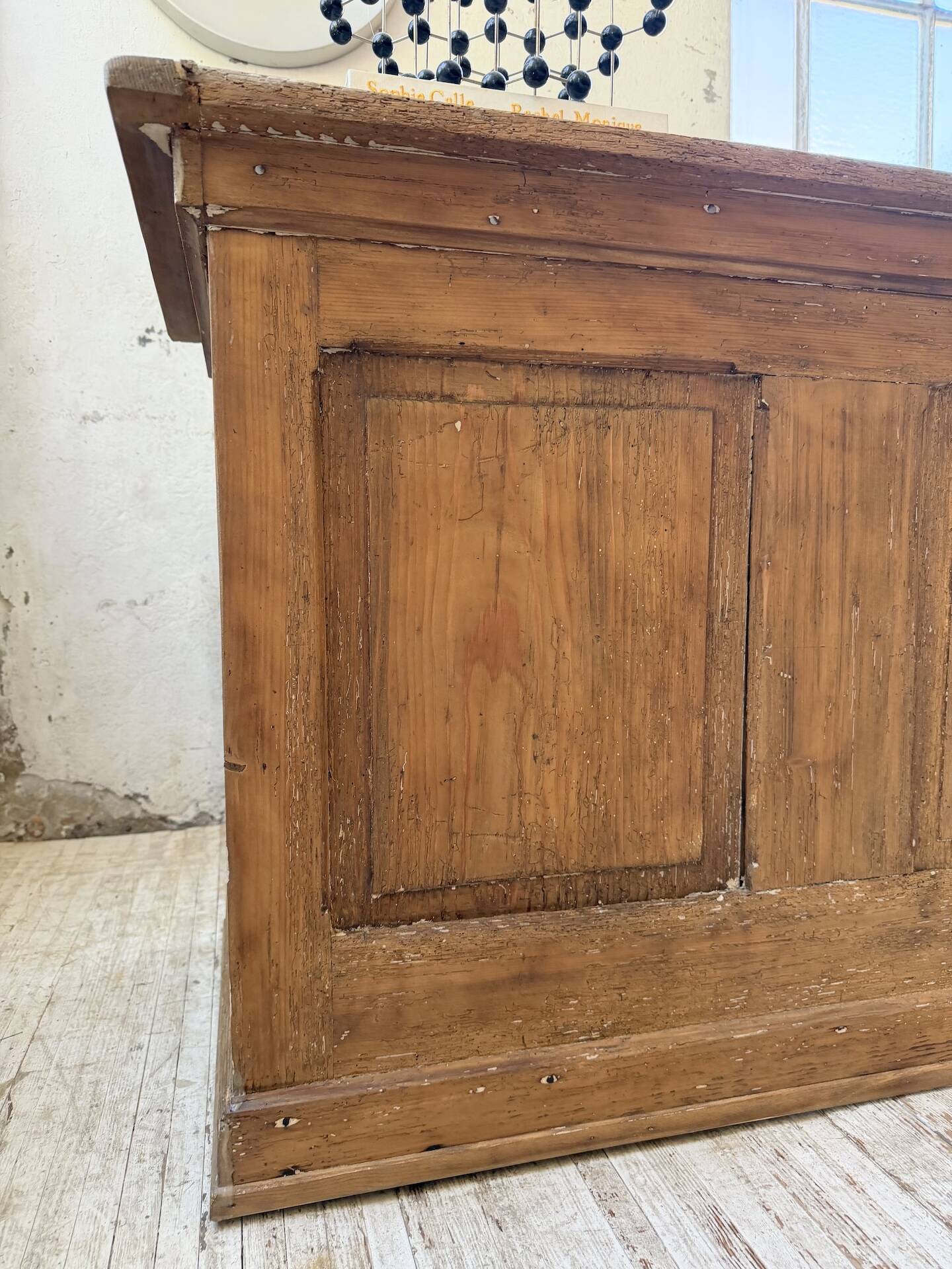 Comptoir de commerce 1950 bois pin 211cm