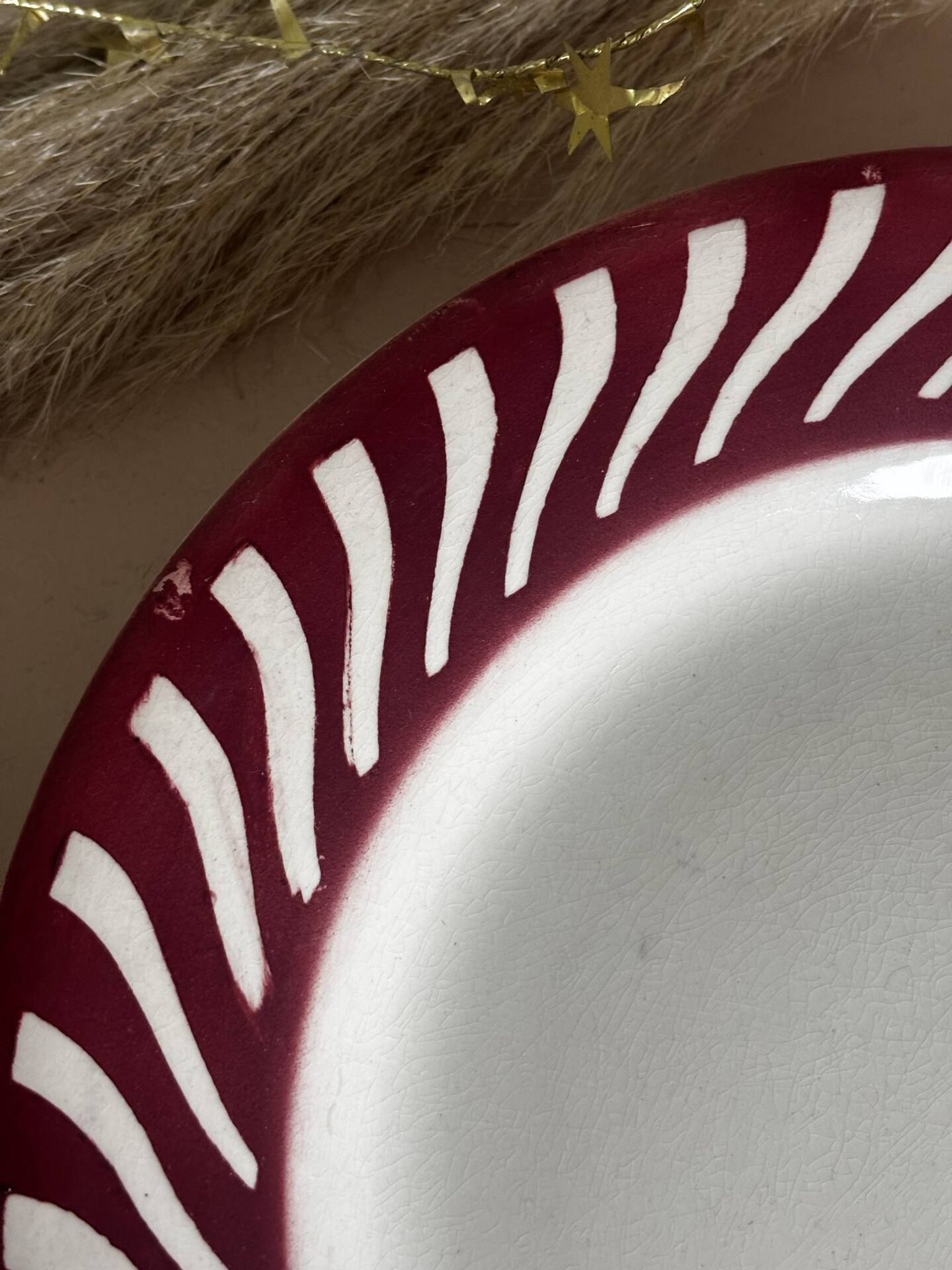 Ancienne assiette en faïence creil et montereau décor 522