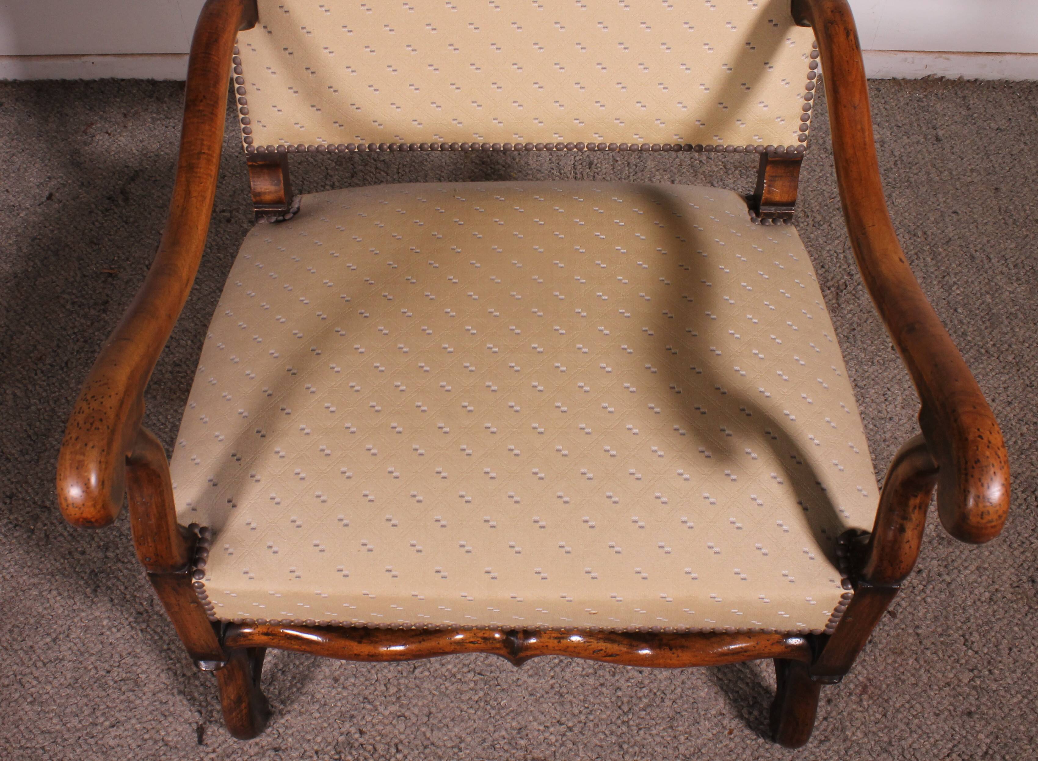 Louis XIV Style Armchairs in Sheep Bone in Walnut - 19th Century
