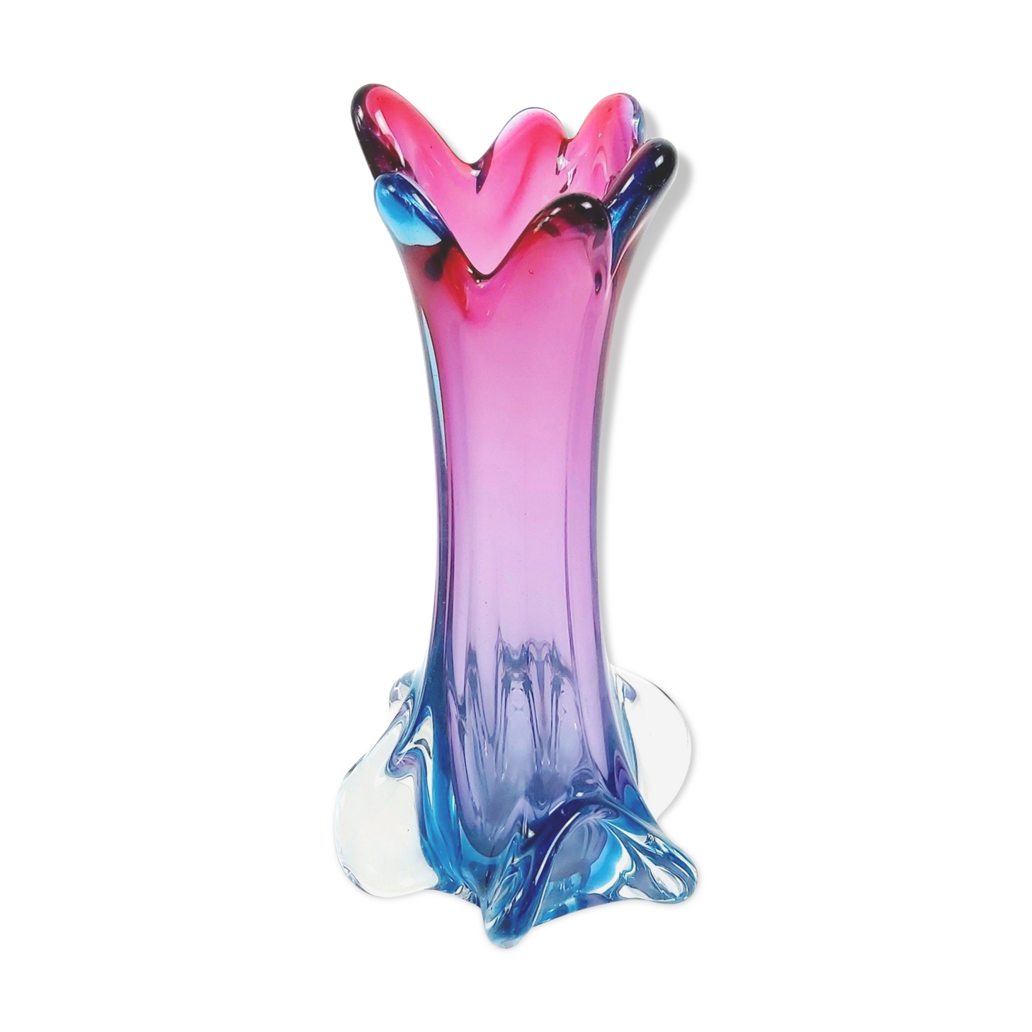 Mid-Century Murano Glass Vase from Fratelli Toso, 1950s