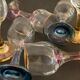 6 verres à digestif soufflés verrerie italienne Venise, Murano, A. Dal Borgo