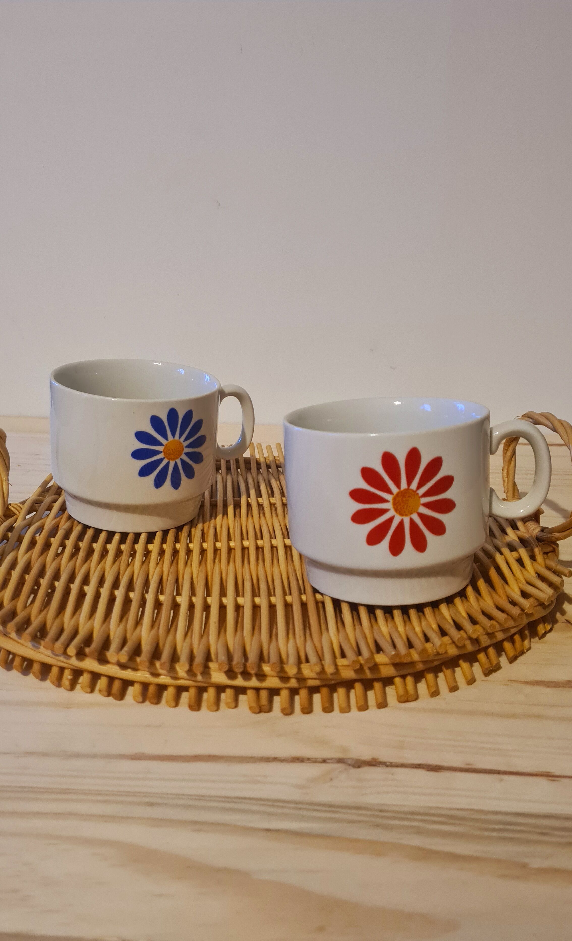 Duo of Italian porcelain mugs