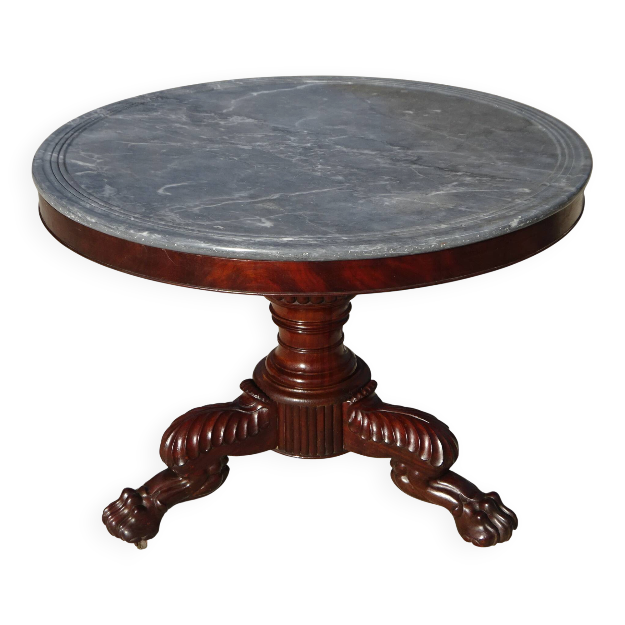 Empire guéridon, rotating marble top