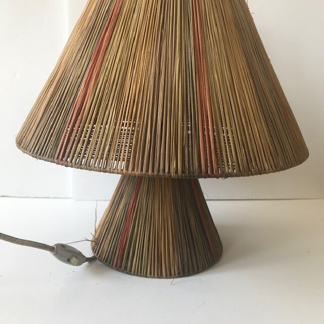 vintage raffia lamp