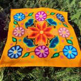 Housse de coussin péruvien jaune