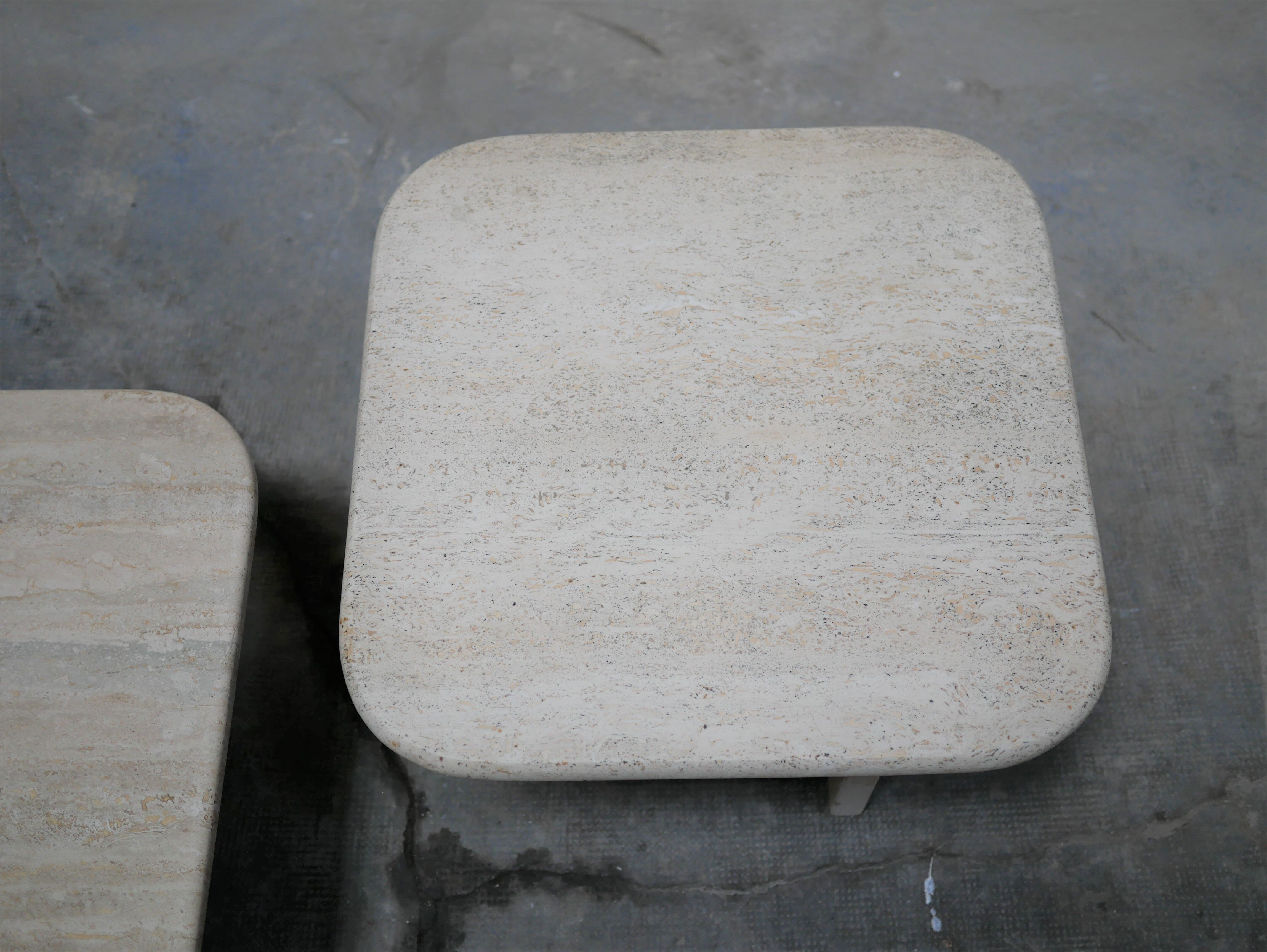 Coffee tables in travertine