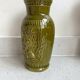 Vintage olive green glazed ceramic vase
