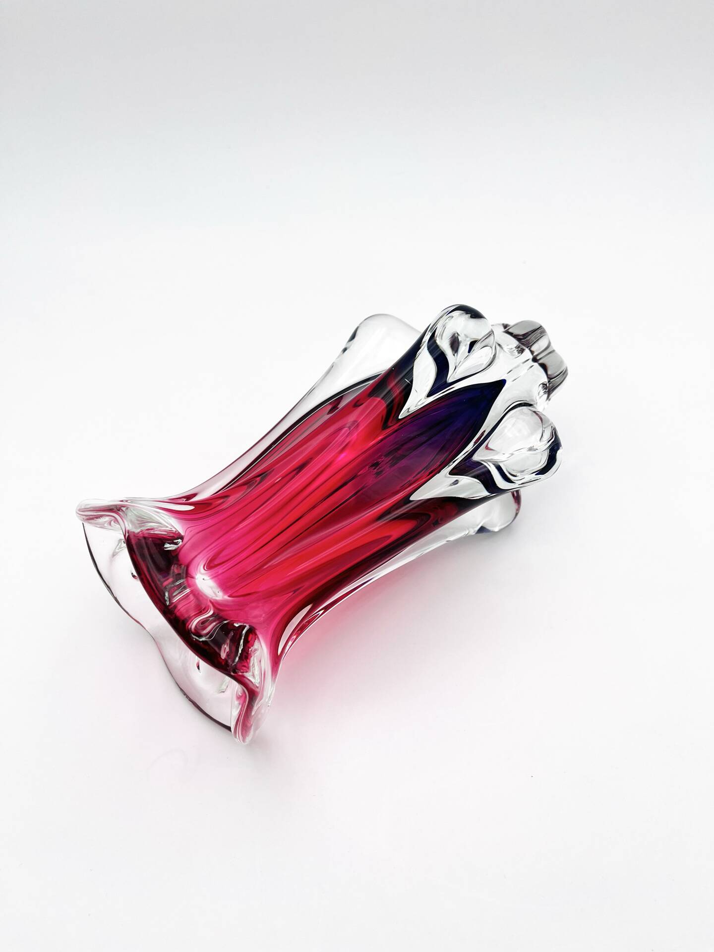 Organic Vase - Sommerso - Josef Hospodka - Bohemian Crystal - Circa