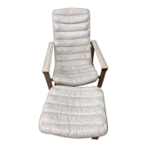 Pulkka armchair by Ilmaria Lappalainen and its ottoman