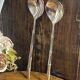 Bamboo-style serving cutlery in silver-plated metal