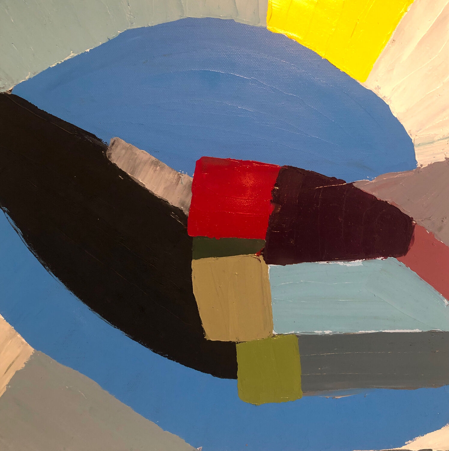 Abstract Blue Knife Oil Painting