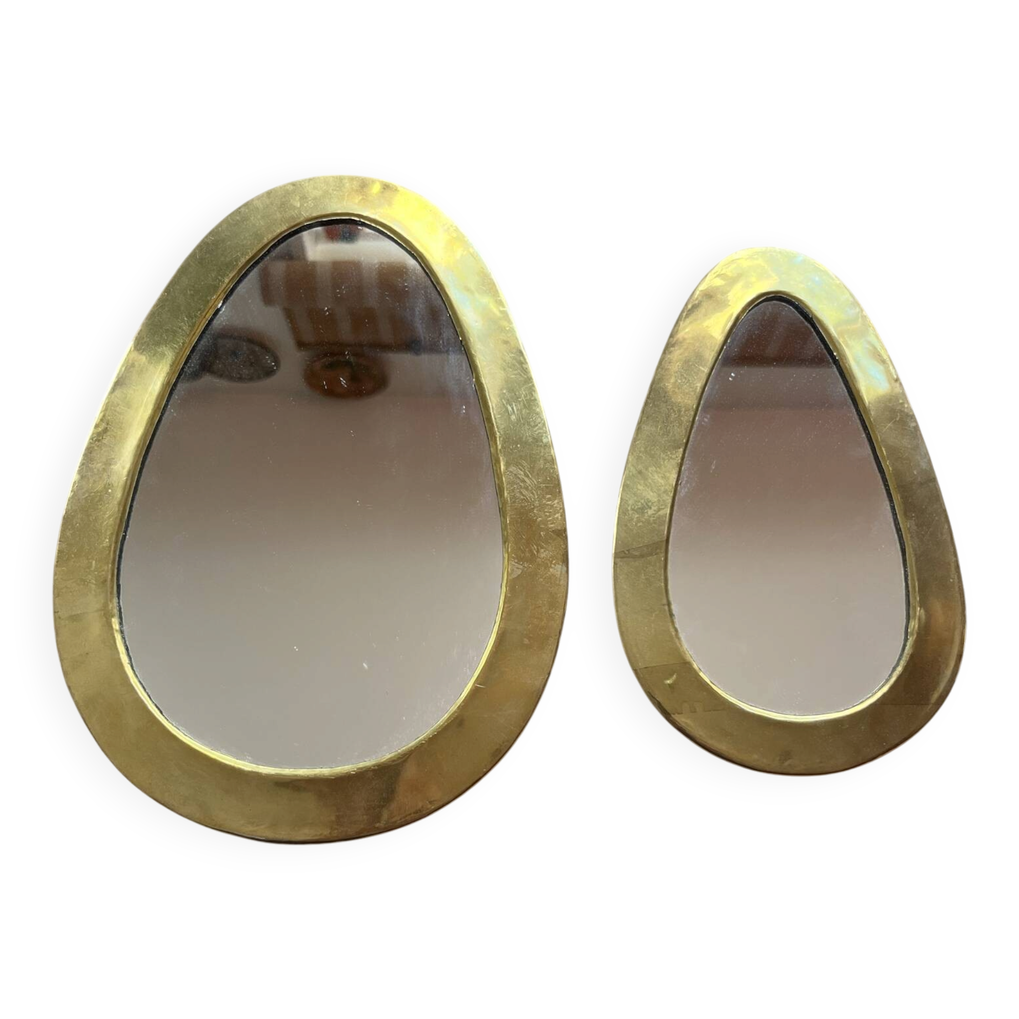 2 brass mirrors
