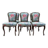 Suite de 6 chaises Louis Philippe à Rossi fleuri