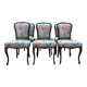 Suite de 6 chaises Louis Philippe à Rossi fleuri