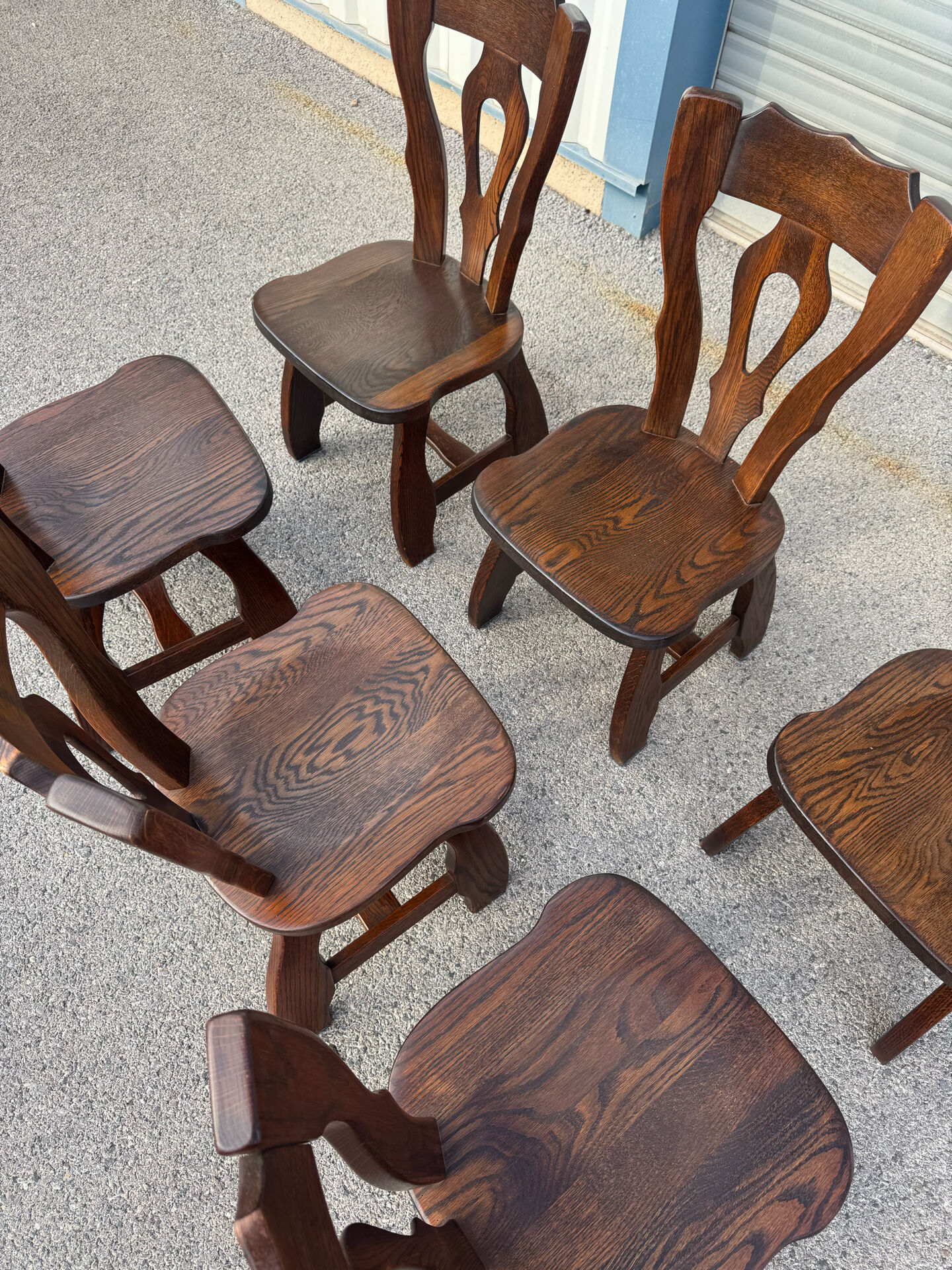 Dining table and 6 chairs by Guillerme and Chambron