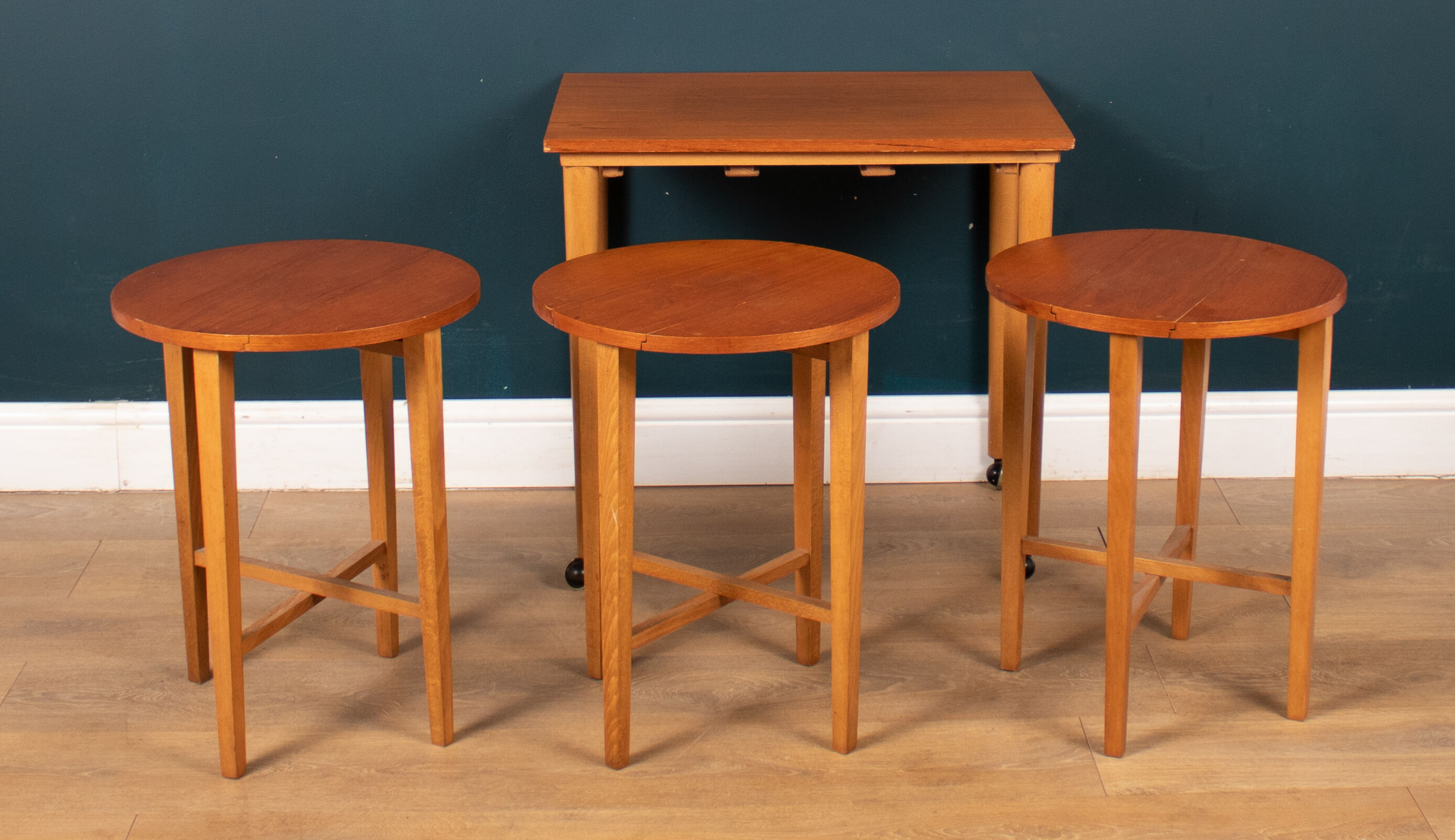 Retro 1960s Poul Hundevad Teak Nest of Three Coffee Nesting Tables