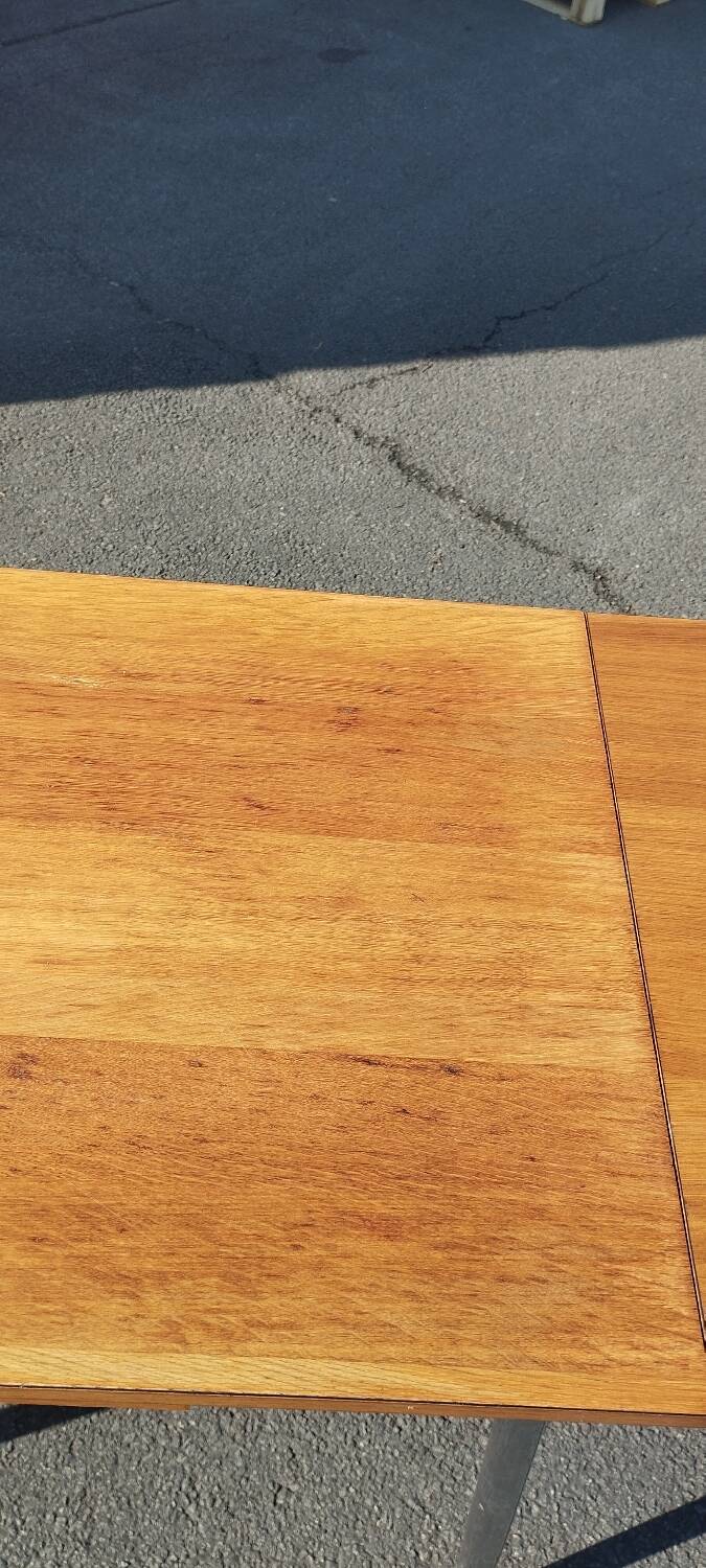 70' wood and chrome kitchen table