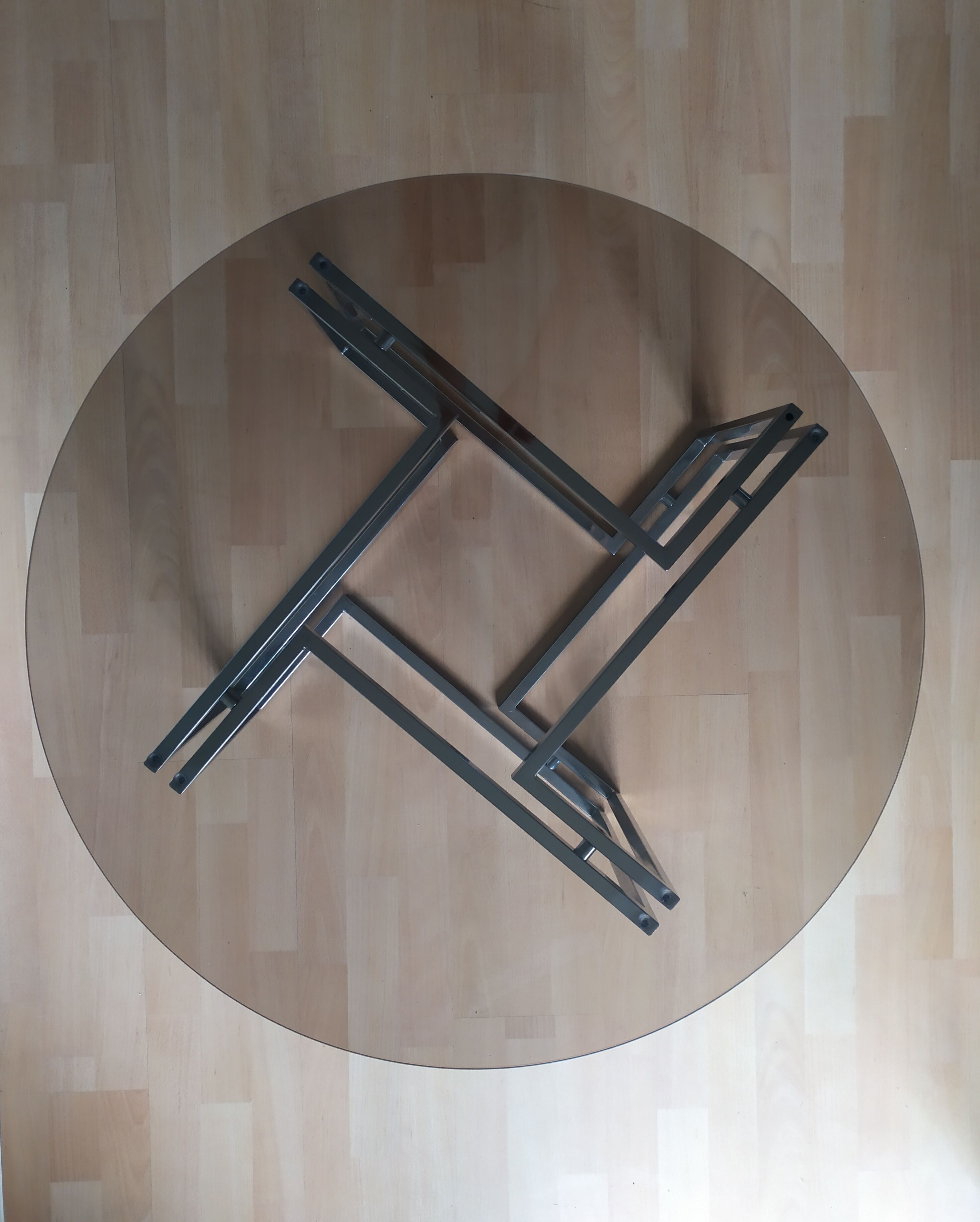 Chrome coffee table and smoked glass