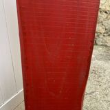 Red end of bed bench in solid wood with cracked effect Chinese style 1950
