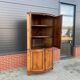 Louis Seize Oak corner cabinet with a quarter curved front
