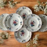 6 large antique deep plates in Sarreguemines earthenware