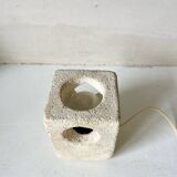 Brutalist stone sculpture lamp