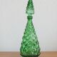 Carafe Italian bottle in vintage green empoli glass