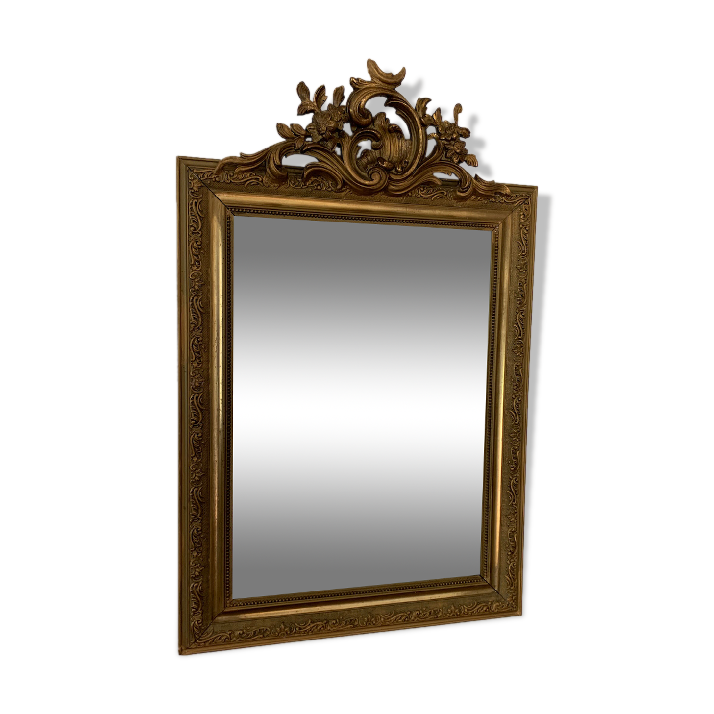 Mirror with molded pediment in Louis XVI style