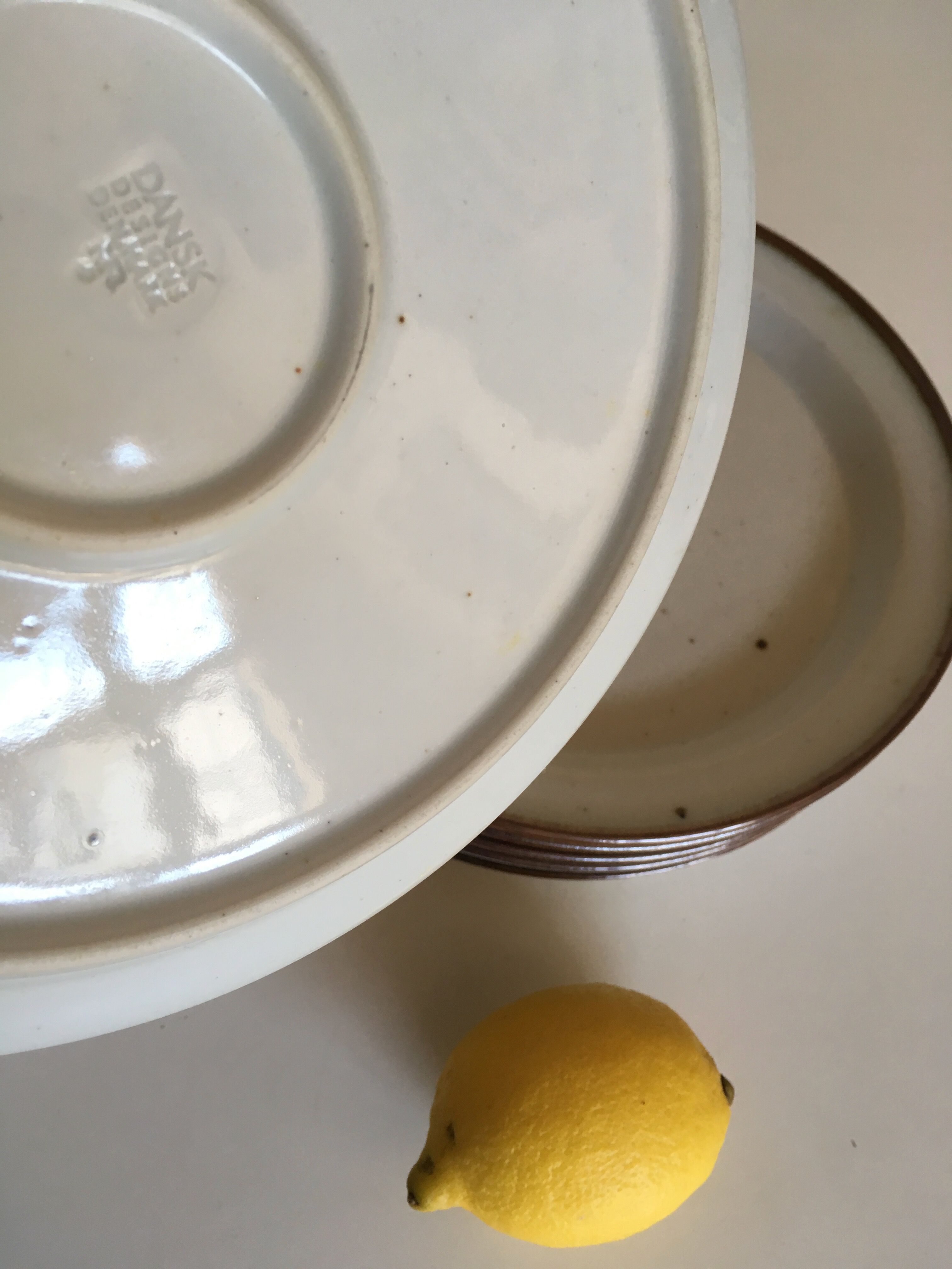 Set de 6 assiettes Dansk Design en grès Denmark 1970