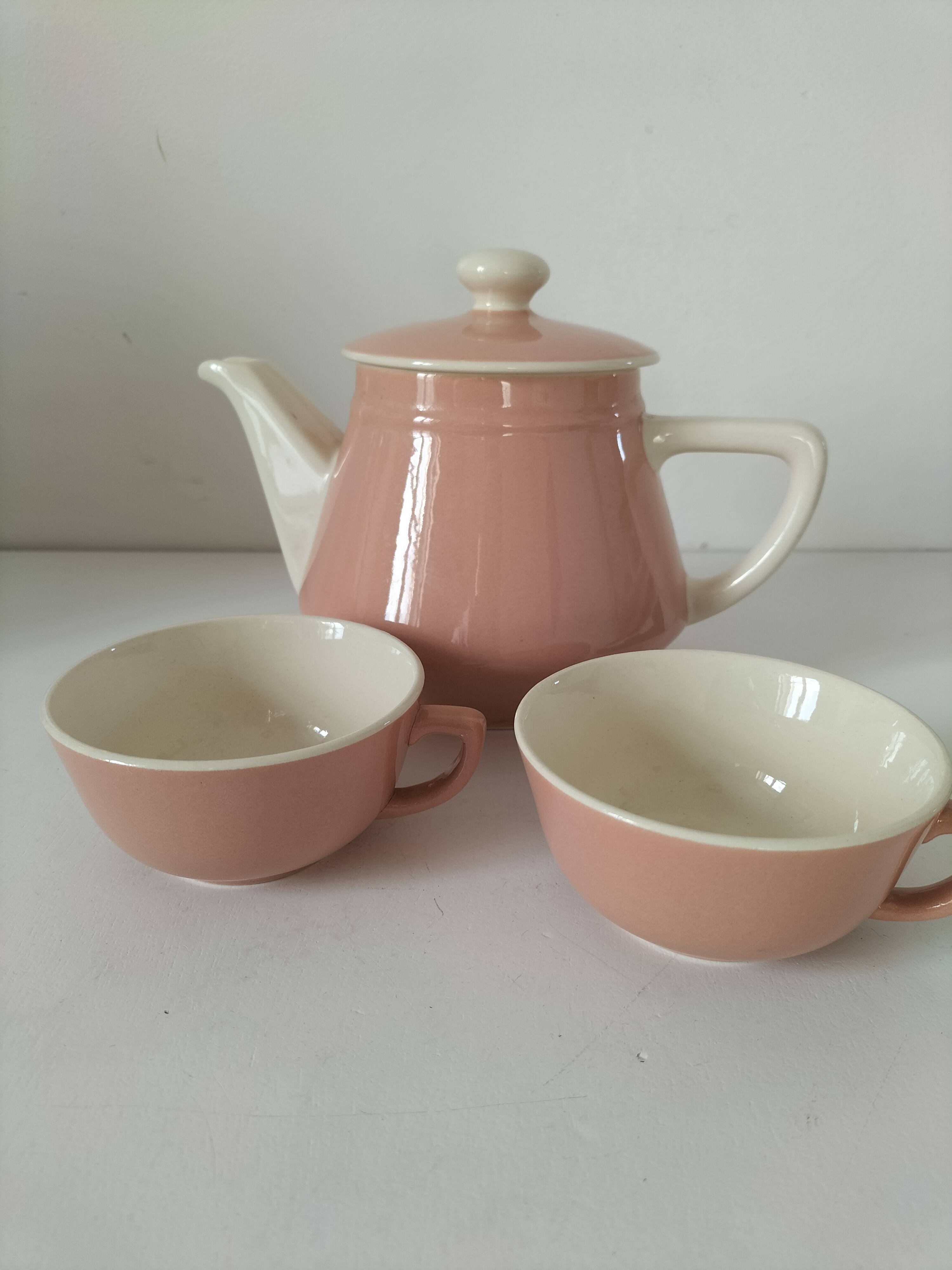Teapot & duo cups Villeroy & Boch powder pink –