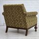 1960s, Danish armchair, furniture velour, carved oak wood.