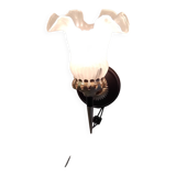 Art Deco wall light in brass with glass shade - mid 20th century.