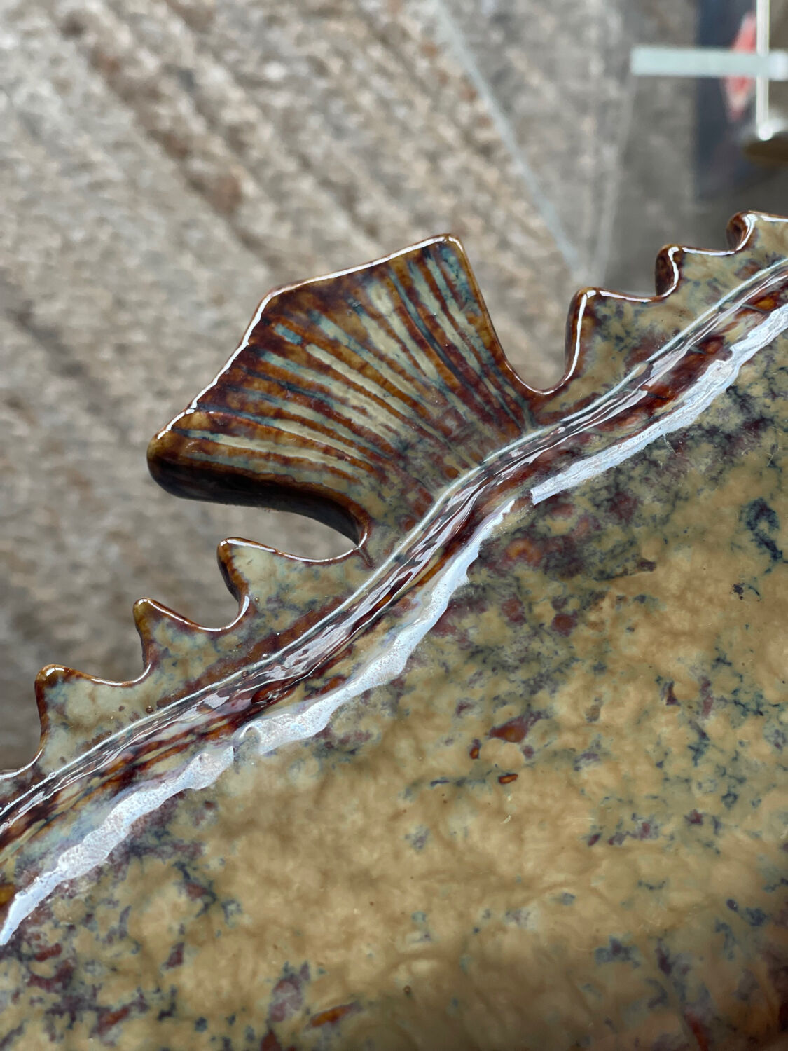 Ceramic wall seahorse