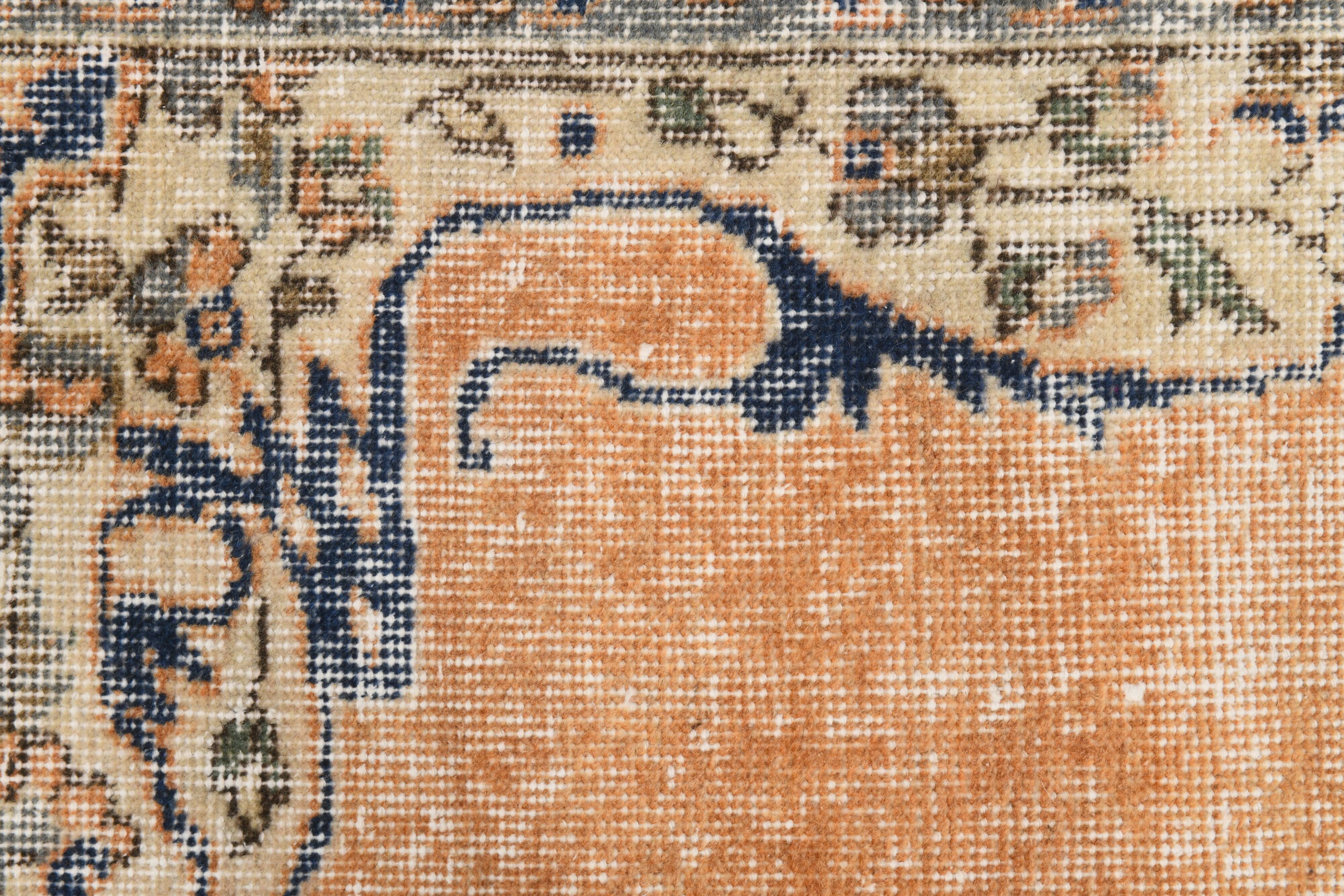 5x9 Navy Blue & Peach Oriental Persian Rug, 168x284Cm